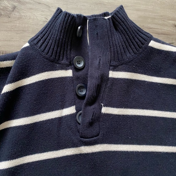 East side West side Blue White Stripe Men’s Sweatshirt Size X Large - Picture 4 of 6